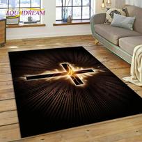 Naujas 3D Maldos Šventoji Biblija Kryžius Jėzus Kilimas Svetainei Miegamajam Namų Dekoras, Neslystanti Grindų Kilimėlis Sofa Dekoras Durų Kilimėlis Dovana 60x90CM
