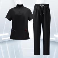 Women's Uniform Set - Quick Dry V-Neck Short Sleeve Top with Pockets and Long Pants, Color for Nurses and Caregivers L juoda