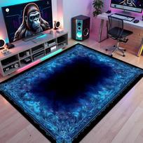 2D Vortex Optical Illusion Area Rug Non-Slip Neon Geometric Floor Mat Home Living Room Bedroom Decor Carpet 40X60CM