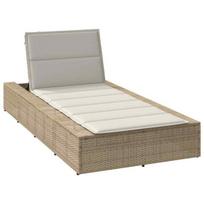vidaXL Transat avec coussin flottant beige résine tressée