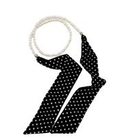 Polyester Polka Dot Scarf Necklace Silk Ribbon Neckband French Style Bow Tie  Outfit juoda