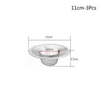 Steel Sewer Hair Clean Up Anti Clog Bathtub Sink Strainer Mesh Trap Waste Catcher Drain Filter 11cm-3pcs