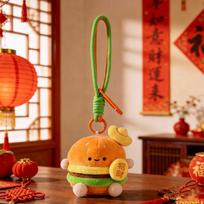 Wealth Fortune Burger Pendant Lucky Plush Food Keychain New Year Hanging Ornament  Children Style 1