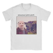 John Pork And Tung Tung Tung Sahur Front Door Motion Funny For Unisex Unisex T Shirt Tees O Neck TShirt 100 Cotton Clothing S