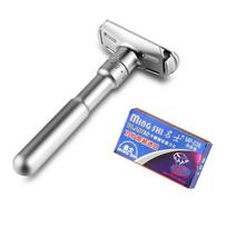 Adjustable Safety Razor Double Edge Classic Men Shaving Mild to Aggressive 1-6 File Hair Removal Shaver it with 5 Blades sidabras