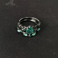 2Pieces/Set Women's Ring Exquisite and luxurious geometric synthetic zirconia vine ring Women's banquet party festival High-quality, high-end 6