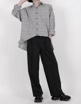 D Berg Z-Type Check Oversized Shirt Black White Check/Free