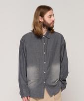 Cargo Bros Washed Square Denim Shirt (Dark Denim) Free