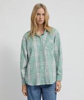 Lady Volume Over-Fit Tartan Check Pocket Shirt_Green Green/S