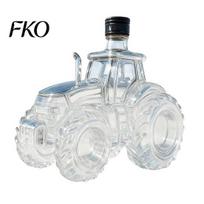 Evaporation-proof Liquor Container Tractor Shaped Whiskey Glass Decanter, 300ML Wine Bottle with Lid, Clear Flask for Spirits, Unique Novelty Barware skaidri