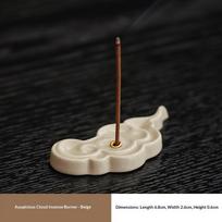 Keramikinė palankaus debesies mini smilkalų laikiklio puošmena Santalmedžio ir agarmedžio smilkalinė, tinkama meditacijai