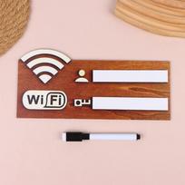 Vintažinė medinė Wifi slaptažodžio lentelė, trinamas Wifi informacijos rodymo padėklas su rašikliu kavinei, namams, viešbučiui, sienos dekoracija