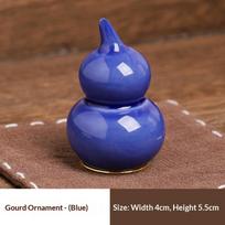 Mini spalvingas keraminis moliūgo ornamentas, Hulu namų dekoras gerai klajai, turtui, sėkmei ir namų palaiminimui, palankus amatas, dovana (Blue,No Rope) mėlyna