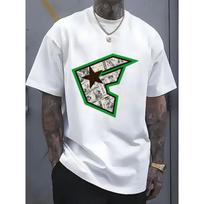 US Dollar Bill Star Graphic  T - Shirt - 100% Cotton Crew Neck Men'S T - shirt, Casual Daily Wear, Stylish Tattoo Friendly Design S