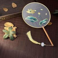 Chinese Style Chinese Style Fan Handheld Silk Fan Ancient Embroidery Fan  Home Decor 1