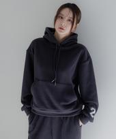 Kitty Pottery Reversible Boa Fur Hoodie Charcoal Ivory/S