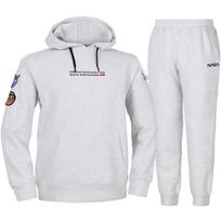 Nasa Unisex Standard Sweat Wappen Hoodie + Jogger Pants Set [Melange White] 105