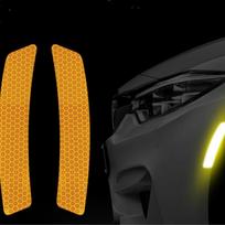 High-strength Wheel Eyebrow Reflective Stickers Anti-collision Reflective Bar Warning Car Stickers geltona