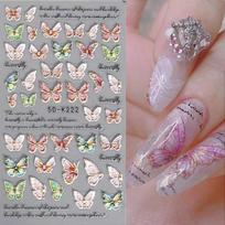 Nagų dailės lipdukai Reljefiniai nagų lipdukai Spalvingi drugelių nagų aksesuarai Savaime lipnūs nagų dekoracijos Moterų nagų dizainas Style 3 gray