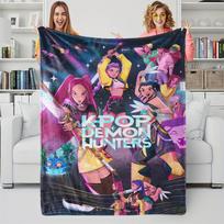 K-Pop Demon Hunters Fan Gifts Blanket Anime Flannel Throw Blanket Suitable Home Leisure Camping Travel Multifunctional Blanket 30x40in