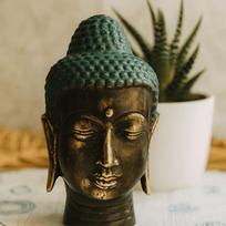 Buddha Head Antique Brass Small