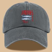 1pc Sardines Fishing Market Baseball Cap  Breathable Adjustable Polyester Sun Hat with Vibrant Fish Design One Size
