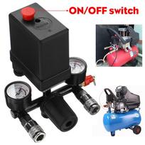 220V/380V Valdymo jungiklis 0-180 Psi 3500L/min Slėgio oro siurblio valdymo vožtuvas 7.25-125 PSI + Manometras Reguliatorius Darbinis oro kompresoriaus siurblys 220V