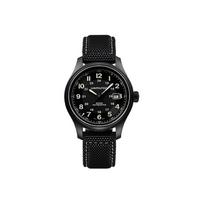 Hamilton Khaki Field serijos automatinis mechaninis laikrodis 100 metrų atsparumo vandeniui 42 juodas ciferblatas titano korpusas audinio dirželis H70575733 Regular Watch Box,Black Dial black