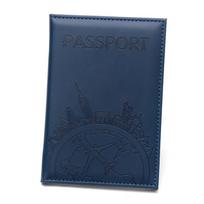 Global Flight Printed Passport Holder Leather Passport Covers Lightweight Airplane Passport Case Id Holder Plane Ticket Holder tamsiai mėlyna spalva