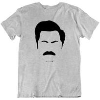 Ron Swanson, Face vector Quote Never Half Ass, Movie Fan T Shirt Tee Gift New 4XL