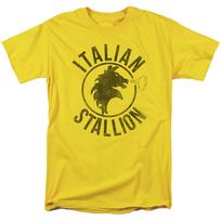 Rocky Italian Stallion Horse T Shirt Mens Licensed Boxing Movie Balboa Yellow XL