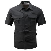 Quick Drying Short Sleeved Shirt with Multiple Pockets, Suitable for Outdoor Leisure and Versatile, Elastic Thin Men's Clothing 4XL juoda