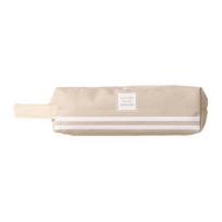Portable Canvas Pencil Case with Handle Large Capacity Stationery Bag Student Pencil Organizer for Pens Markers Rulers Back-to-School Gifts smėlis