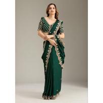 New Launch – Soft Rangoli Crush Silk Saree with Heavy Coding & Sequence Work žalia