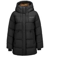 Skechers Basic Sports Series Warm Soft Breathable Solid Color Hooded Down Jacket Women outerwear P425W092-0018 S black