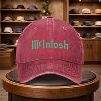 Mens Black Background McIntosh Baseball Cap Outdoor Fashion Adjustable Casual Hat Urban Style Lightweight Fashionable Duckb 1pc