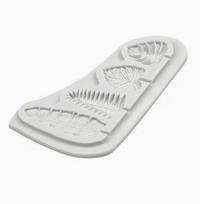 Monstera Leaf and Fan Fondant Chocolate Gray for Baking One Size