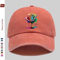 pc pcs Unisex Vintage Washed Trucker Hat with Floral  Ink Splatter Print Adjustable Buckle Strap Lightweight Baseball Cap S 1pc