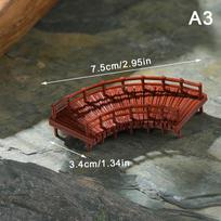 Kinų tilto statulėlė Senovinio pastato modelis Japonijos paviljono dekoracijos Miniatiūrinis Zen sodas Akvariumo Bonsai papuošalai