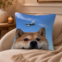 Cute Shiba Inu Cushion Cover Anti-dustmite Pillowcase Invisible zipper silky short plush Sofa cushion cover 30x30cm