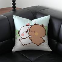 Cartoon Role Bubu Dudu Couple Pillow Case Anti-dustmite Pillowcase Invisible zipper silky short plush Sofa cushion cover 30x30cm