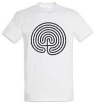Cretan Maze T-Shirt Labyrinth Mystic Hypnosis Hypnotize Spiral Symbol Circle XXL