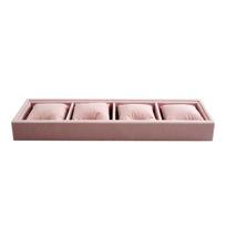 Watch Storage Box with Soft Pillows 4 Slot Velvets Bracelet Display Tray Multi Compartment Jewelry Accessory Organizer