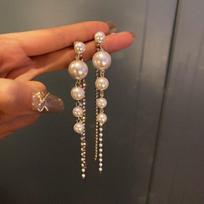 Crystal Imitation Pearl Drop Earring for Women Shiny Flower Butterfly Dangle Earrings Wedding Engagement Party Jewelry Gift