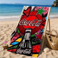 Coca-cola Artwork Design Beach Towel, Quick-drying, Easy to Care for, Suitable for Both Fitness and Beach Vacations,Sports Essential 70cmx140cm(27x55inch)