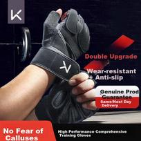 Keep Fitness Gloves for Men, Pull-Up Exercise Bar, Anti-Chafing, Non-Slip, Palm Protection, Strength Training, Black, Size S