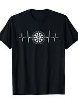 Dartboard Darts Player Heartbeat Cool Darts Unisexs TShirt Oversize Top Crew Neck Cotton Tee Summer Male Streetwear Casual Unisex XL