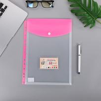 Transparent A4 Expandable Binder Pocket Loose Leaf Binder Punched Pockets  Test Paper rožinė