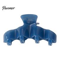 Strong Hold Hair Clip Claw with Anti-Slip Teeth, Large Wavy Design Shark Clip, Size Back Head Claw, Accessory for Long Thick Styling mėlyna
