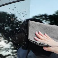4 Pack Microfiber Glass Cleaning Cloths, Gray, 3040 cm for Streak-Free One Size